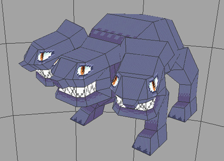 Dans la version 3D, les boss étaient visibles dans le labyrinthe. Ici, Kerberos. Dans la version 3D, les boss étaient visibles dans le labyrinthe. Ici, Kerberos.